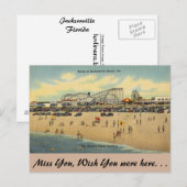 Florida, Jacksonville, Worlds fijnste stranden. Briefkaart (Voorkant / Achterkant)