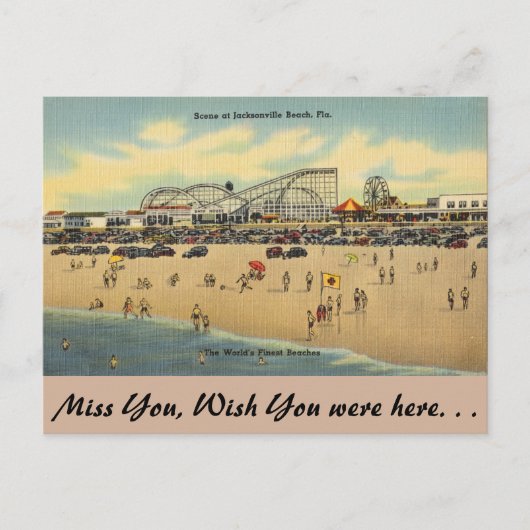 Florida, Jacksonville, Worlds fijnste stranden. Briefkaart (Voorkant)