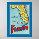  Florida Kaart 20x28 Poster (Voorkant)