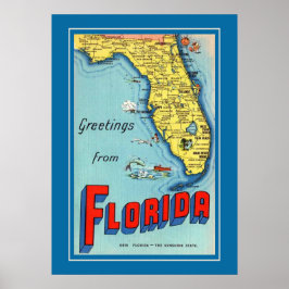  Florida Kaart 20x28 Poster
