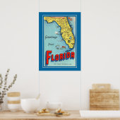  Florida Kaart 20x28 Poster (Keuken)