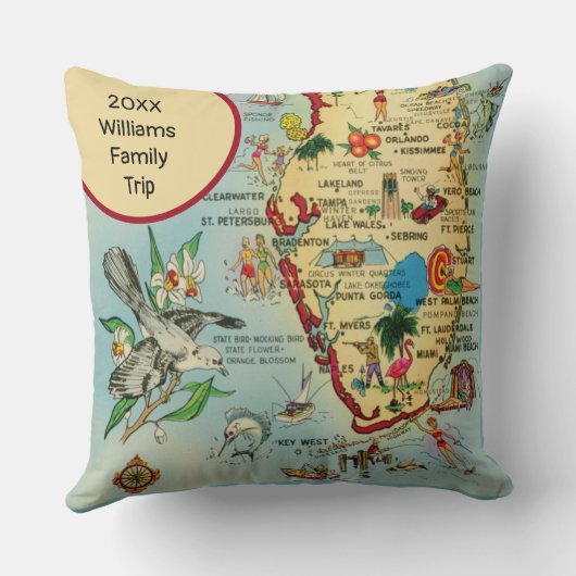Florida kaart aangepaste kussen (Achterkant)
