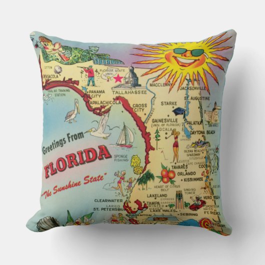 Florida kaart aangepaste kussensloop kussen (Voorkant)