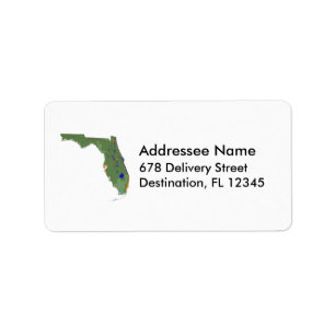Florida Kaart Adreslabel Etiket