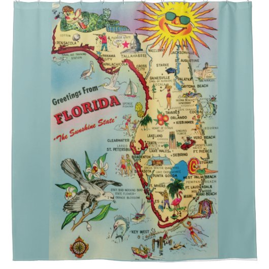Florida kaart douchegordijn (Voorkant)