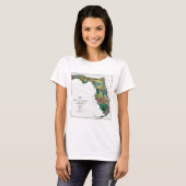 Florida-kaart en staatsvlag t-shirt (Voorkant volledig)