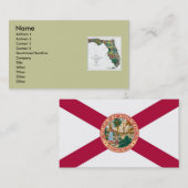 Florida-kaart en staatsvlag visitekaartje (Voorkant / Achterkant)