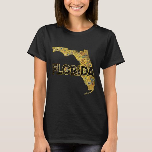 Florida Kaart en Tekst T-shirt (Voorkant)