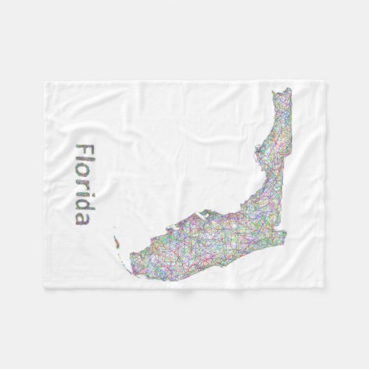 Florida-kaart Fleece Deken (Voorkant (Horizontaal))
