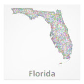 Florida-kaart Foto Afdruk (Voorkant)