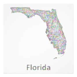 Florida-kaart Foto Afdruk