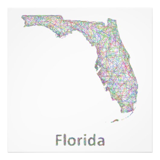 Florida-kaart Foto Afdruk (Voorkant)