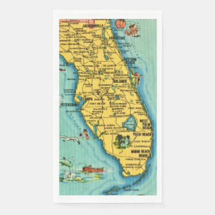 Florida Kaart Gastendoeken Servet