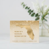 Florida Kaart Gold Glitter Ombre Nieuw huis (Staand voorkant)