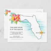 Florida Kaart Ocean Waves Nieuw adres (Voorkant / Achterkant)