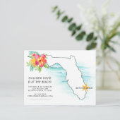 Florida Kaart Ocean Waves Nieuw adres (Staand voorkant)