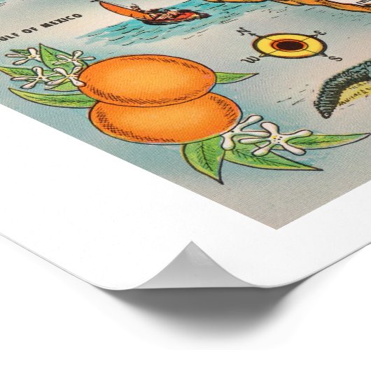  Florida-kaart Poster (Hoek)