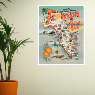  Florida-kaart Poster