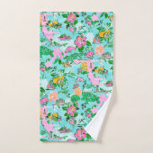 Florida Kaart Preppy Palm Beach Patroon Print Bad Handdoek (Handdoek)