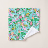 Florida Kaart Preppy Palm Beach Patroon Print Bad Handdoek (Wasdoekje)