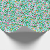 Florida Kaart Preppy Palm Beach Patroon Print Cadeaupapier (Hoek)