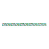 Florida Kaart Preppy Palm Beach Patroon Print Grosgrain Lint (Voorkant)