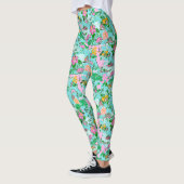 Florida Kaart Preppy Palm Beach Patroon Print Leggings (Links)