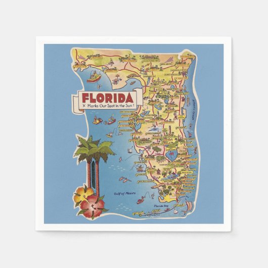 Florida kaart servetten (Voorkant)