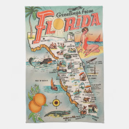 Florida-kaart van attracties Theedoek