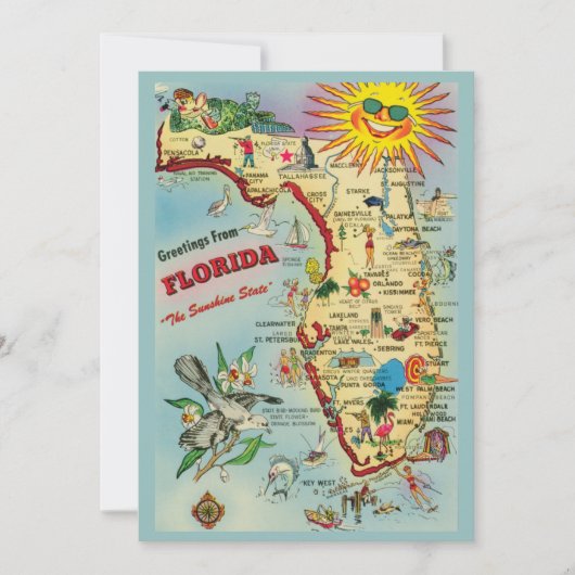 Florida Kaart Verhuisaankondiging (Voorkant)