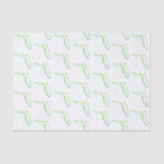 Florida Kaart Waterverf Pattern Beach Tissuepapier (Voorkant)
