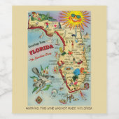 Florida kaart wijnetiket wijn etiket (Enkel label)