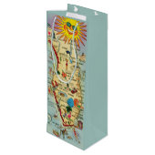  Florida kaart Wijnzak Wijn Cadeautas (Achterkant Gekanteld)