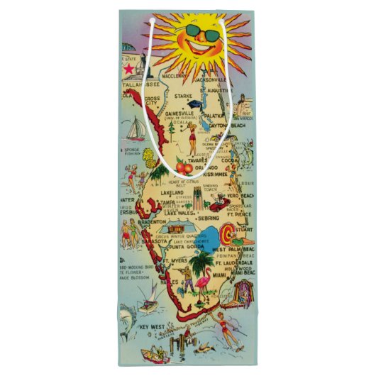  Florida kaart Wijnzak Wijn Cadeautas (Achterkant)