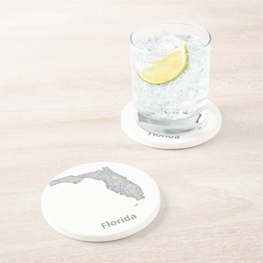 Florida-kaart Zandsteen Onderzetter (Zijkant)