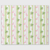 Florida Kerst Flamingo in Kerstmannenhoed Cadeaupapier (Vlak)