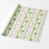 Florida Kerst Flamingo in Kerstmannenhoed Cadeaupapier (Uitgerold)