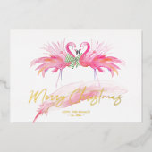 Florida Kerst Kaart Roze Flamingo (Voorkant)