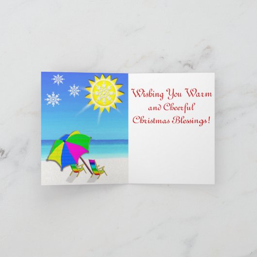 Florida Kerst Kaarten Palm Tree op het strand (Binnen)