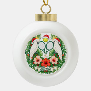 Florida Kerst Tropisch Tennis Keramische Bal Ornament