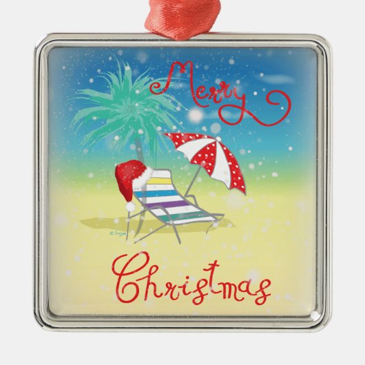 Florida-Kerstfeestdag-Whimsical Metalen Ornament (Voorkant)