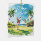 Florida Kerstman golft Keramisch Ornament (Rechts)