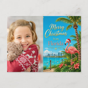 Florida Kerstmis gethematiseerd met Tropische Flam Feestdagenkaart