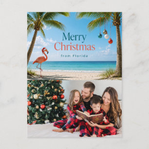 Florida Kerstmis gethematiseerd met Tropische Flam Feestdagenkaart