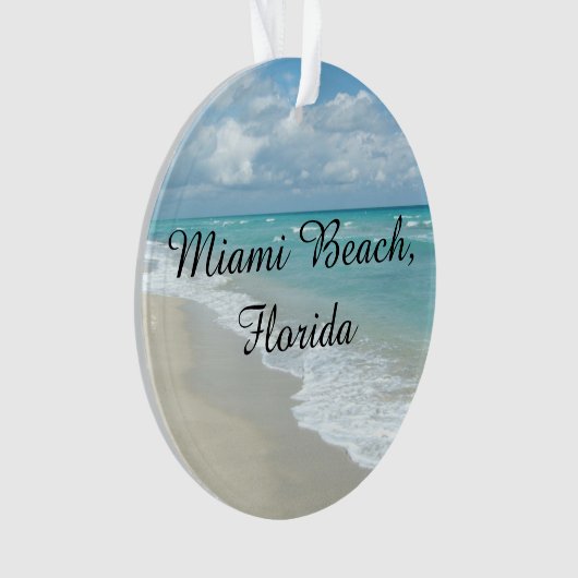 Florida Kerstmis  Miami Beach Ocean Ornament (voorkant)