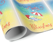 Florida Kerstsneeuw Flakes Santa Hat Cadeaupapier (Rol Hoek)