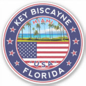 Florida, Key Biscayne Sticker (Voorkant)