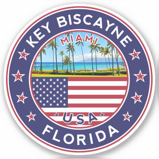 Florida, Key Biscayne Sticker (Voorkant)