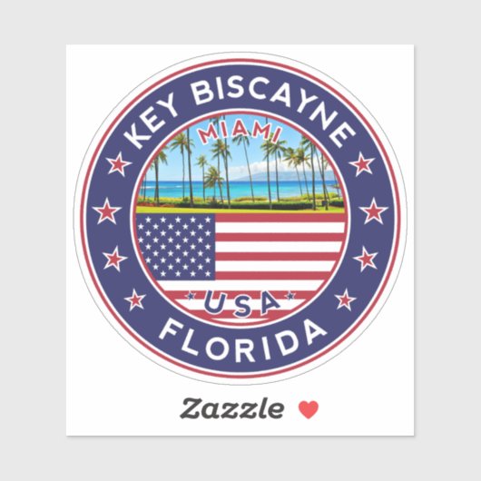 Florida, Key Biscayne Sticker (Vel)