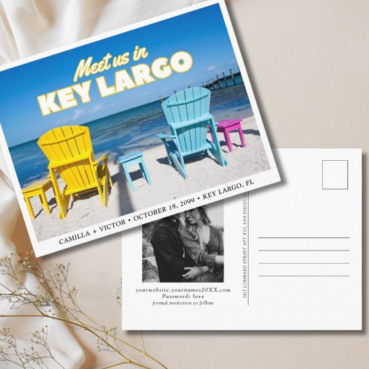 Florida Key Largo Wedding Save the Date Briefkaart